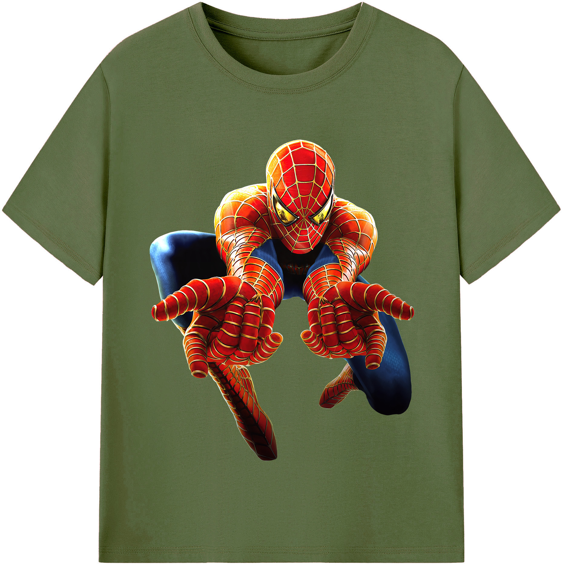 （画像用） Spider Man スパイダーマン 綿100％半袖Tシャツ（フロントプリント）